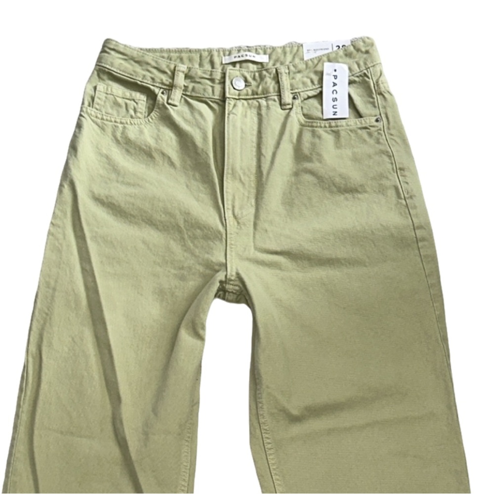 PACSUN women's light green high waisted 90s boyfriend straight leg jeans